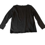 Talbots NWOT  Women's Plus Size 1X Black Sequined‎ Long Sleeve Crewneck Blouse Photo 5