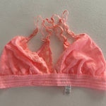 Aerie  Pink Lace Bralette Size Small Sheer Floral Stretch Bra Top Photo 0