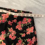 Fashion Bug  Size 10 Layered Black Pink Floral Tulip Ruffle Hem Midi Skirt Zip Photo 7