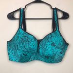 Cacique  Women’s Floral Paisley Print Seafoam Green Black Slightly Padded Bra Photo 0