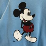 Disney Vintage 80s  Casuals Mickey Mouse Crewneck Sweatshirt Size M Light Blue Photo 2