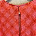 BP Orange Pink Plaid Dress Size Small Long Sleeve NWT Pleated Womens New N4 Photo 3