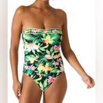 Tommy Bahama Bandeau Swimsuit One-Piece Orchid Garden Sz 4 New V-wire Swim Photo 8