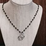 Puzzle Piece Black Rosary Chain Necklace Photo 3