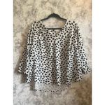 MELLODAY  Women's Black White Abstract Print V Neck Long‎ Sleeve Top Plus Size 2X Photo 1