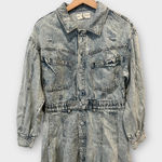 Free People Chain Of Command Denim Minidress Size Large Photo 3