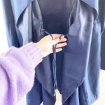 Lilly Pulitzer Valeria Dress Coat Waterfall Knee Length Trench Navy Blue Large Photo 8