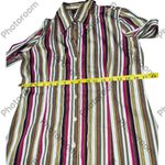 New York & Co. Women’s Stretch Collared  Long Sleeve Glitter Striped  Size M Photo 7