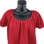 Madewell  Texture & Thread Short Peasant Sleeve Ruffle Puff Sleeve Women’s XS Red Photo 2
