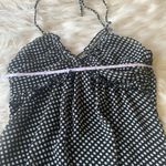 Love Tease Black and white Polka Dot Ruffled Halter Style Top Size Medium Photo 3
