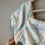 Old Navy Puff-Sleeve Smocked Seersucker Babydoll Swing Blouse Women XL Photo 3