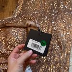 Mac Duggal IEENA FOR  Sequined Drop Shoulder Faux Wrap Gown In Copper Photo 5