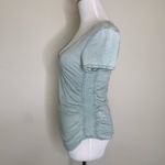 Free People FP We the Free Green Tee Shirt Ruched Sides Scoop Neck Sz Small Photo 2