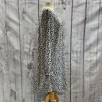 Loft White with Black Hearts Long Sleeve Flounce Dress Size Large Photo 4