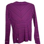 Lululemon Kanto Catch Me Long Sleeve Stripe Shirt Regal Plum Naval Blue Size 4 Photo 3