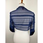 JS Collections Navy Blue Sheer Beaded Bolero Shrug Evening Jacket Size 4 Photo 1
