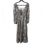 ALLSAINTS NWT All Saints Amara Laertes Midi Dress Size 4 Ecru Leopard Print Long Sleeve Photo 2