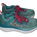 Hoka One One Bondi 10.5 Womens 6 Running Shoes Teal & Pink Model 1019270 Blue Photo 0