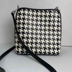 Kate Spade NWT Womens Black Houndstooth Leather Tophandle Handbag Crossbody Tote Photo 3