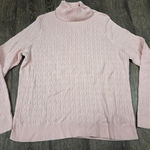 Chico's Talbots Ribbed Stretch Light Pink Turtleneck Sweater Pullover Thin Size XL Photo 0