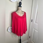 Maeve NTM: by Anthropologie Red Boho Flowy Tunic Blouse Long Sleeve V-Neck Photo 6
