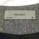 Women’s XS Wool Blend Longline Coat Herringbone Minimalist Zip Front Overcoat Gray Photo 4