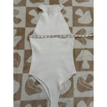 Happily Grey Ribbed High Neck White Bodysuit‎ Large Photo 4