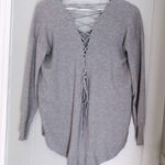 Dreamers  Nordstrom XS Women’s Loose Relaxed Fit Lace Up Tie Back Sweater Grey Photo 1
