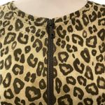 Lafayette 148 New York Size Small Sleeveless Zip Front Olive Animal Print Dress Photo 3
