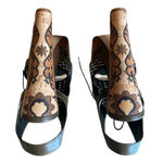 Sergio Rossi Atlantiques Platform Sandals Ankle Strap Block Weaved Brown EU 39 Photo 3