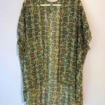 Honeyme  Curvy Snake Print Chiffon Cardigan Wrap Longline Open Front Size Large Photo 0
