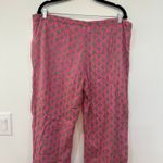 Pax Philomena Womens Pajama Pants Large 100% Cotton Cactus Pink Wide Leg Lounge Photo 8