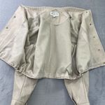 Marc New York Marc‎ New York Jeans Jacket Women Medium Crop Cream Moto Faux Leather Snap Crew Photo 8