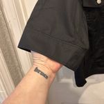 GOLD HAWK Ruffle Back‎ Button Down Shirt Jacket Black Cotton Poplin Size Large Photo 4