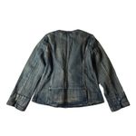 Coldwater Creek Womens  Shaped Embroidered Ornate Stretch Denim Jean Jacket Sz P8 Photo 4