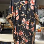 American Eagle  Black Floral Kimono Photo 0