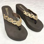Cobian Zoe Brown Braided Strap Platform Wedge Sandals Size 7 Photo 3