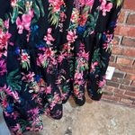 INC  womens floral tiered tropical vacation beach maxi dress black Small Photo 3