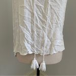 Ember Boho Sleeveless Swiss Dots Blouse Large Crochet Lace Collar Henley Shirt L White Photo 5