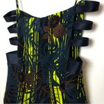Cushnie Square Neck Neon Palm Bandage Side Tank Top Size 6 Photo 5