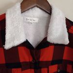 Eden & Olivia  S Sherpa Fleece Collar Buffalo Plaid Button Down Top Photo 4
