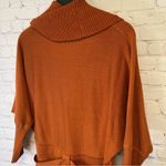 Eliza J  belted cowl neck sweater midi dress burnt orange size 12 Photo 4