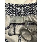 Athleta  Women's Medium Running Shorts Blue White Athletic‎ Gym Workout Photo 3