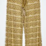 Blue Island Sheer Crochet Swim Coverup Pants Tan Size Small Nylon Photo 0