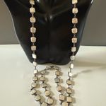 Estate Mother of Pearl Sterling Silver Designer 31 Inch Necklace Photo 2