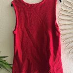 Westbound 90s  Red crochet knit sleeveless sweater vest top with a scoop neck   Photo 1