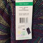 Laura Ashley Womens Shirt Size PM 3/4 Sleeve Black Red Purple Stretch Scoop Neck Photo 1