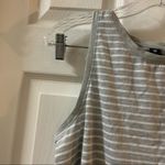 Yogalicious Yogalicous Grey/White Striped Split Back Tank Medium Photo 4