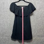 Aerie  Black Dress Off Shoulder Ruffle Lined Casual‎ XXS Gauze Mini Dress Photo 5