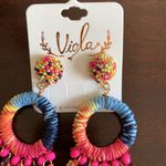 New Colorful Fringe Earrings for pierced ears. Pink Photo 1